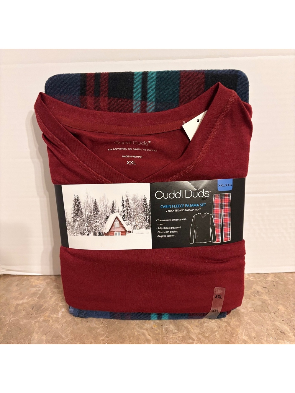 Cuddl Duds Pajama Set Relxd Fit Pockets Adjustable Pants V-Neck - Size XXL